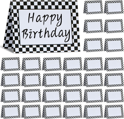 Affrolling 30 Pcs Race Car Table Place Cards Name Cards Fold Name Tents
