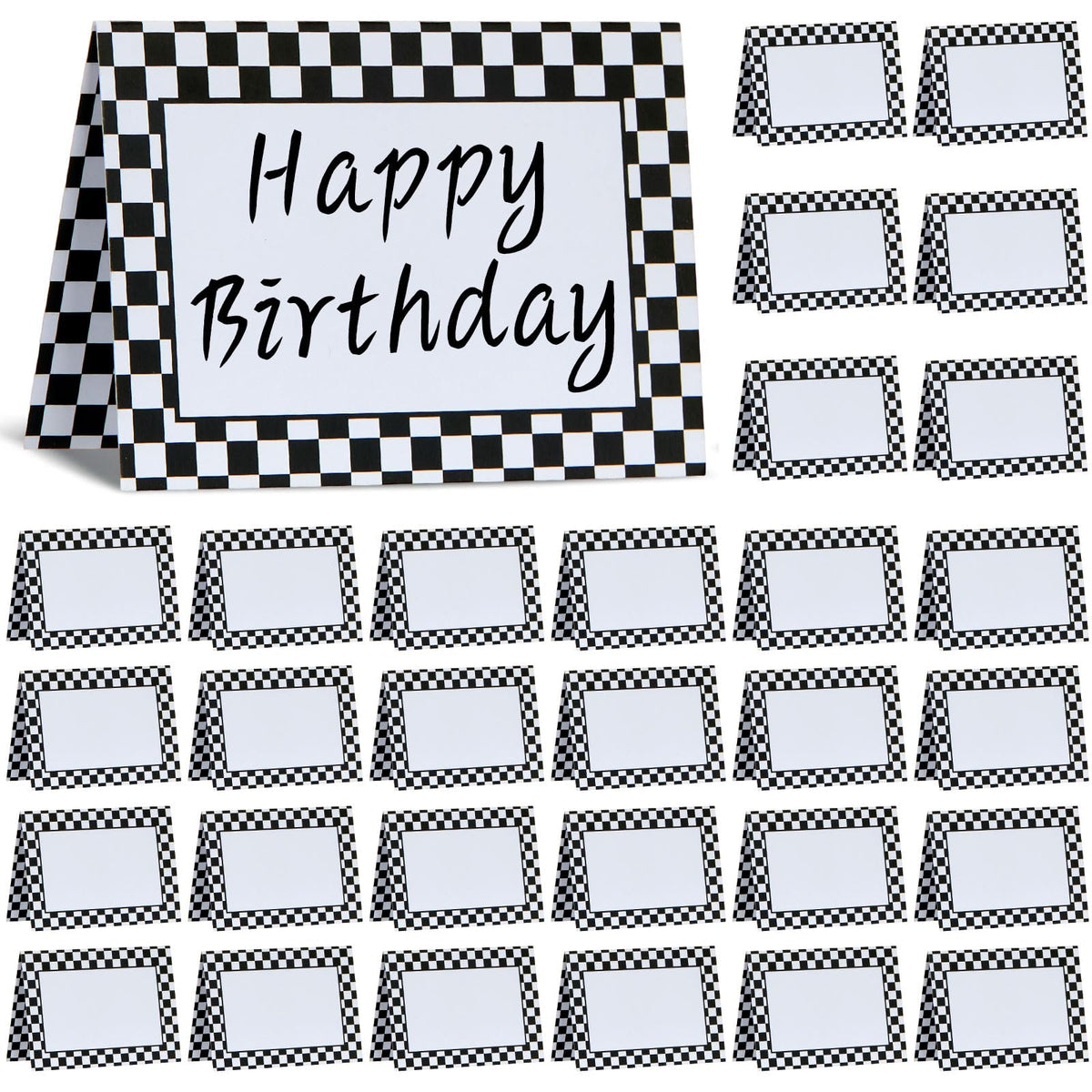 Affrolling 30 Pcs Race Car Table Place Cards Name Cards Fold Name Tents