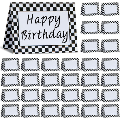 Affrolling 30 Pcs Race Car Table Place Cards Name Cards Fold Name Tents