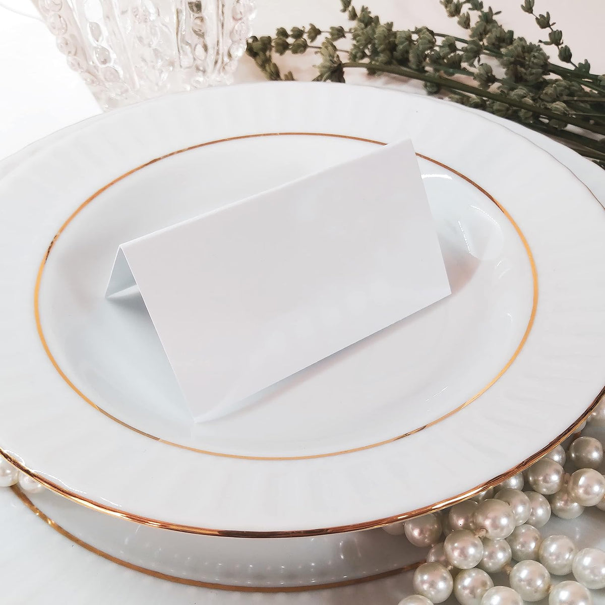 2 x 3,5"Plain White Folding Tent Cards (Set of 100) - 4x3,5"Folds to 2x3,5"Simple Blank Card Stock for Writing, Stamping, Drawing-Make Your Own Note, Thank You Cards, Seating Place Cards for Weddings