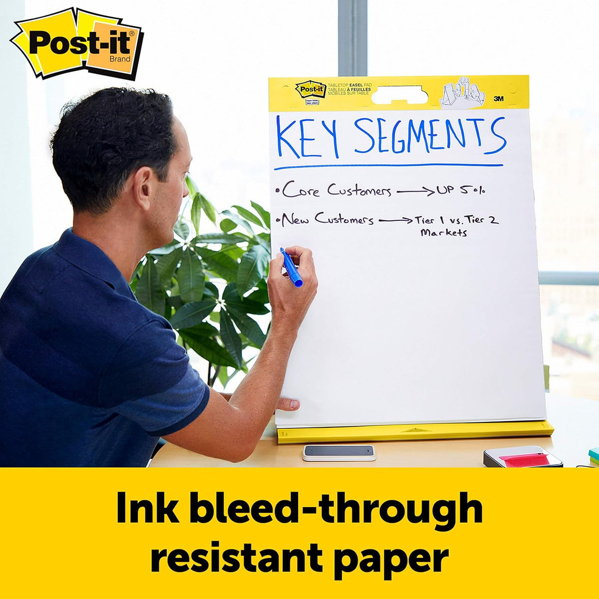 Post-it Meeting Chart, 20 x 23 in, White, Lined, 1 Pad, 20 Sheets/Pad