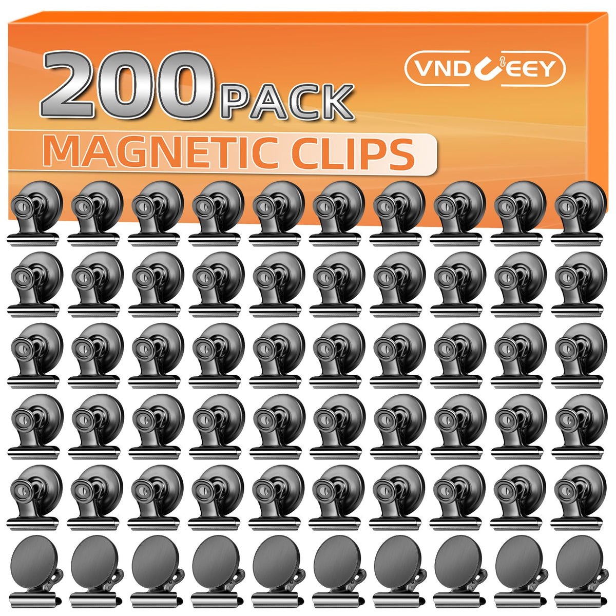 VNDUEEY 20 Pack Fridge Magnets Refrigerator Magnets, Strong Magnetic Clips Heavy Duty, Magnet Clips for Whiteboard, Magnets for Fridge Locker Office Accessories (Silver)
