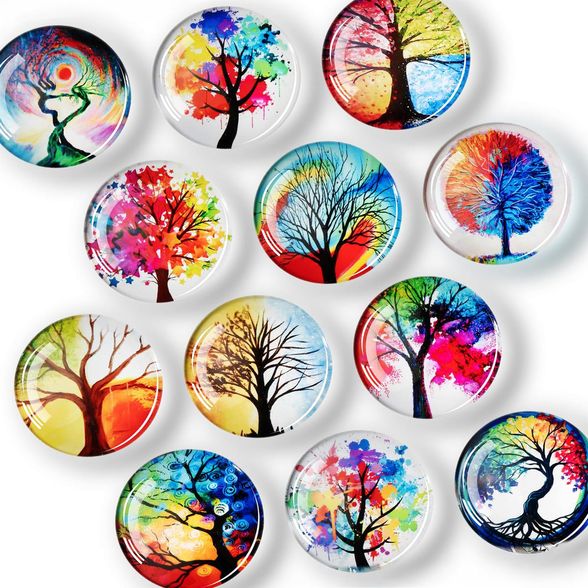 FINDMAG 12 Pack Fridge Magnets, Refrigerator Magnets Decorative for Locker