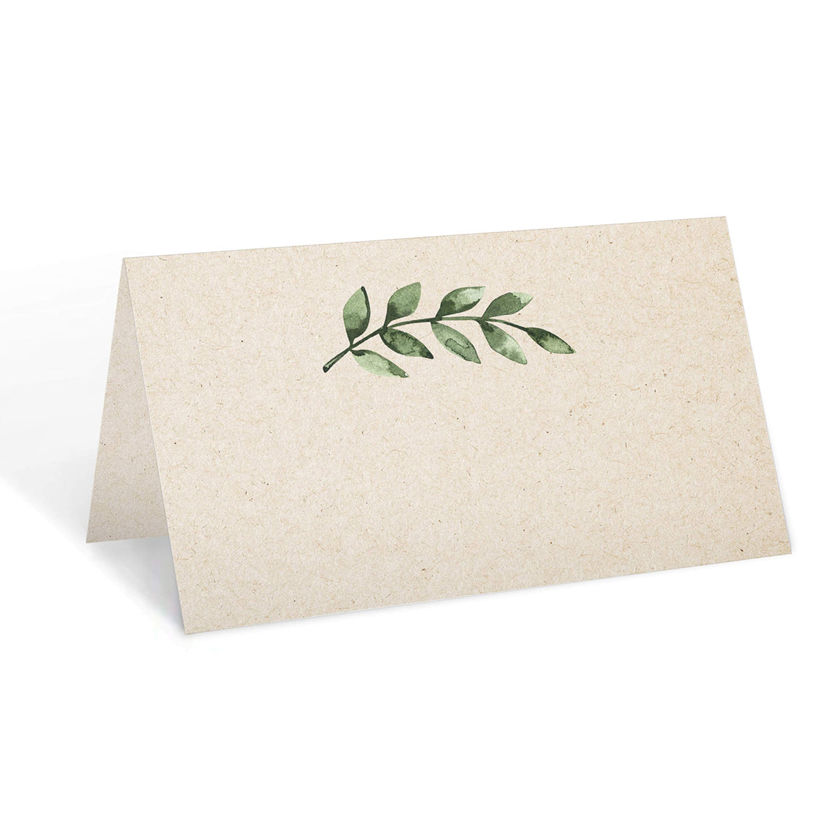 321Done Place Cards, Name Cards, 3.5x2, Set of 24, Green Leaves Tan