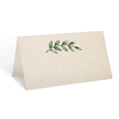 321Done Place Cards, Name Cards, 3.5x2, Set of 24, Green Leaves Tan