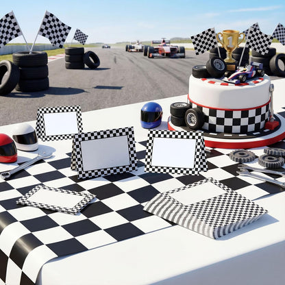 Affrolling 30 Pcs Race Car Table Place Cards Name Cards Fold Name Tents