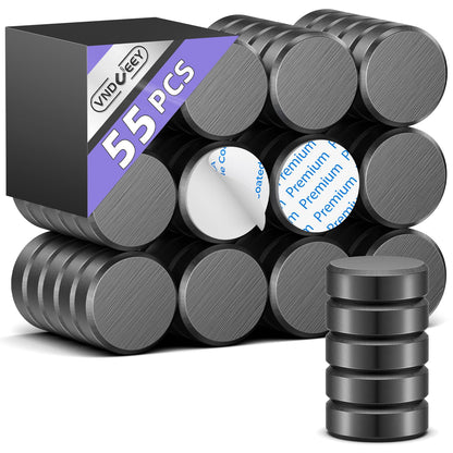 VNDUEEY 100Pcs Strong Magnets with Adhesive Backing, 0.7 * 0.12 inch Small Round Magnets for Crafts, Circle Magnet Ceramic Magnet for Fridge, DIY, Science Projects, Whiteboard (Black)
