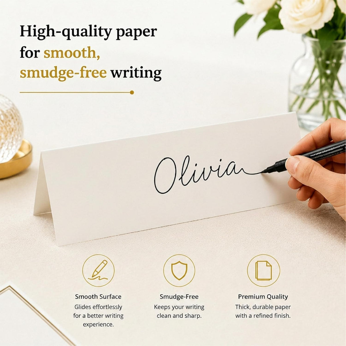 40Pcs Blank Tent Place Cards, 3.5*11Inch Table Setting Name Seating Labels