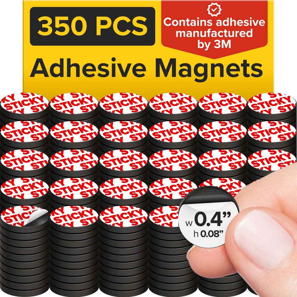 Sticky Flexible Adhesive Magnets for Crafts, 0.8"x0.08" (20x2mm), 120 pcs