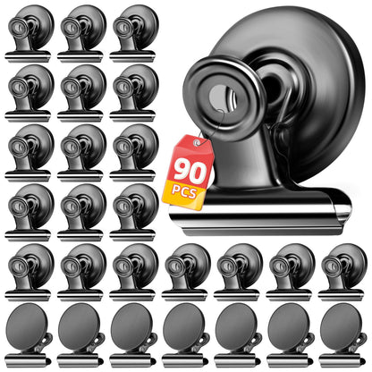 VNDUEEY 20 Pack Fridge Magnets Refrigerator Magnets, Strong Magnetic Clips Heavy Duty, Magnet Clips for Whiteboard, Magnets for Fridge Locker Office Accessories (Silver)