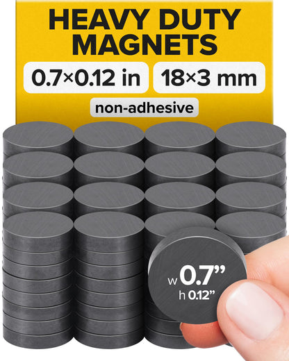 Strong Ceramic Round Adhesive Magnets, 0.7x0.12 (18x3mm), 100 Pcs