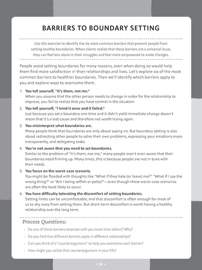 The Boundaries Flip Chart: A Psychoeducational Tool to Help Clients Set Healthy Limits, Develop Fulfilling Relationships, and Reclaim Their Worth