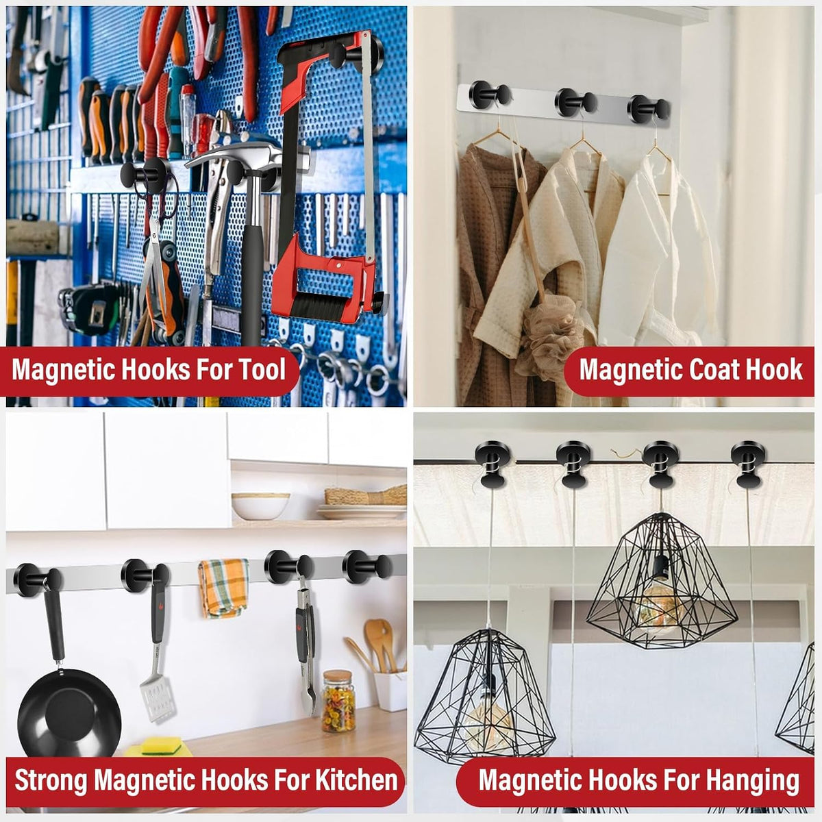 Buelkmag Magnetic Hooks for Cruise Cabins Black 150Lb Magnet Wreath Hanger