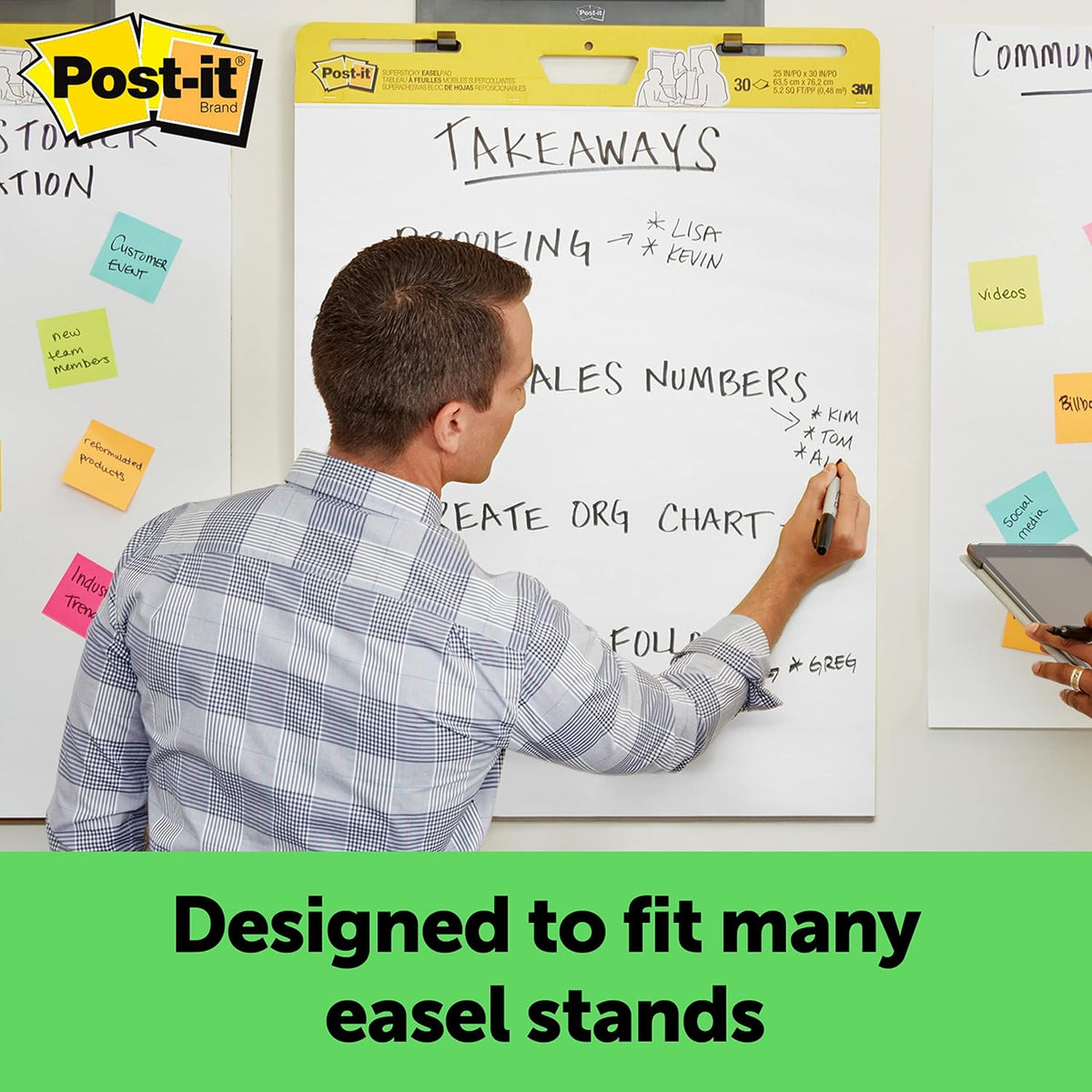 Post-it Easel Pad made with Recycled Paper, 25 in x 30 in, White, 30 Sheets/Pad, 6 Pads/Pack, Great for Virtual Teachers and Students (559RP-VAD6)