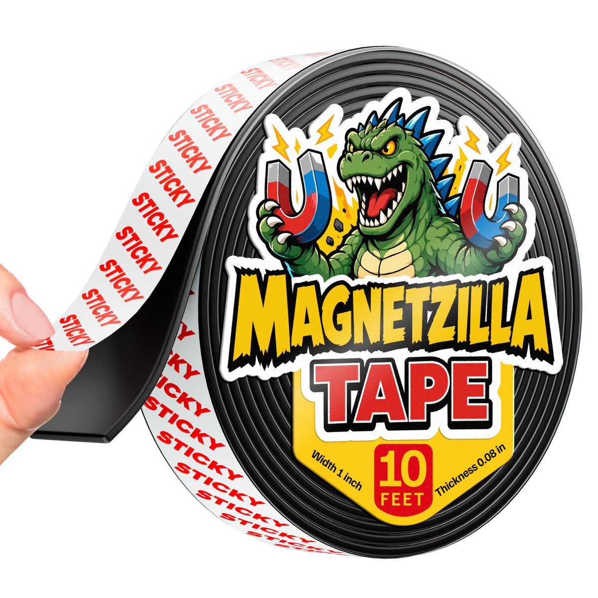 Super Sticky Magnetic Tape for DIY & Crafts, 20ft x 1/2in (6m x 1.25cm)