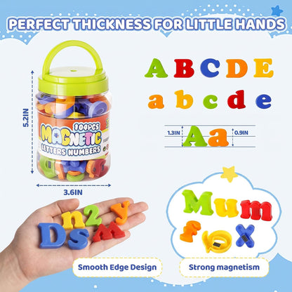 LovesTown 104 PCS Magnetic Letters Numbers, Uppercase and Lowercase