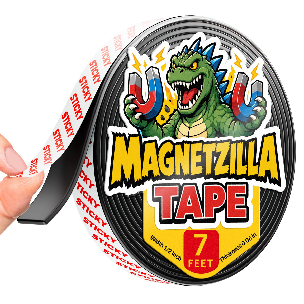 Super Sticky Magnetic Tape for DIY & Crafts, 20ft x 1/2in (6m x 1.25cm)