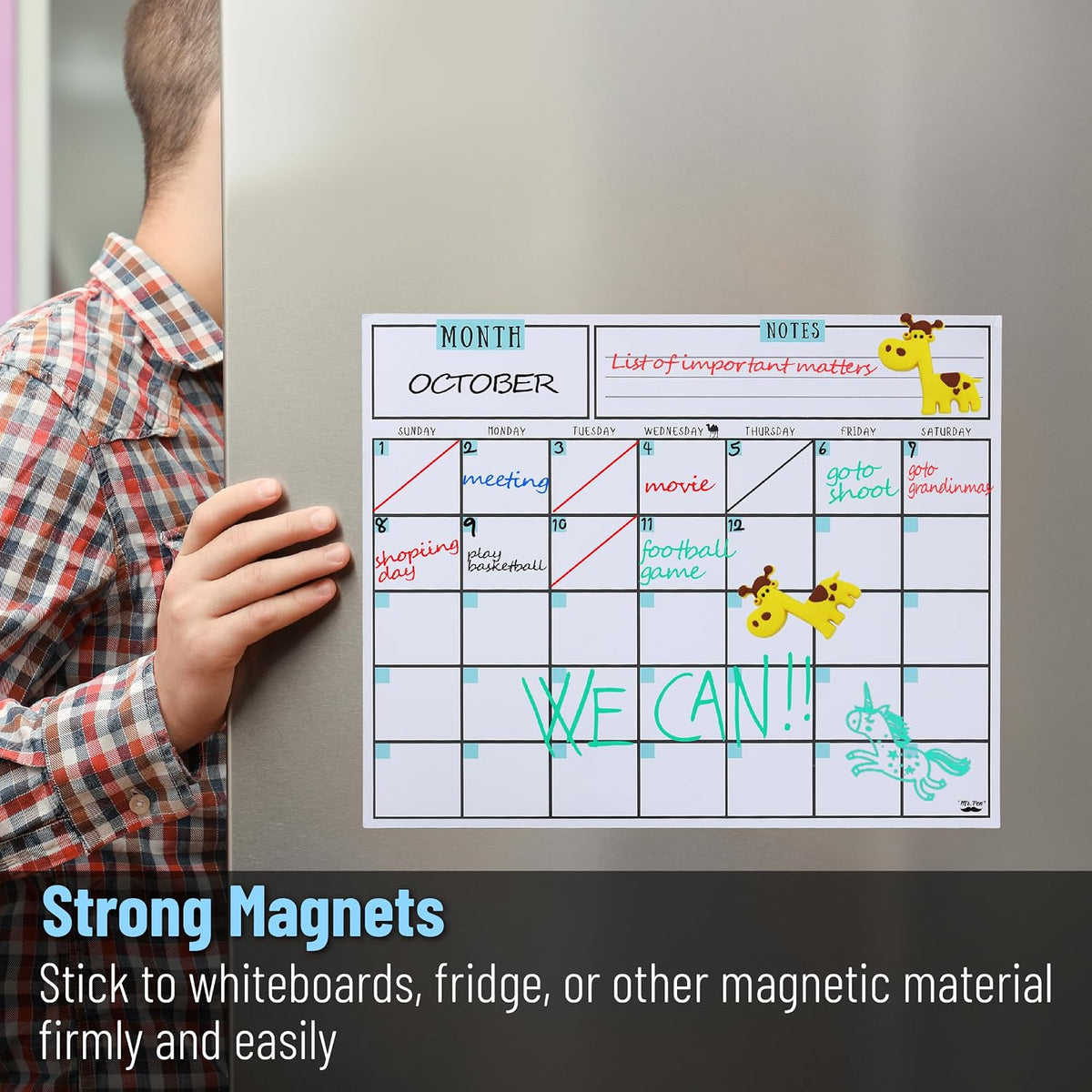 Mr. Pen- Dry Erase Calendar for Fridge, Magnetic, 14.7 x 11.8