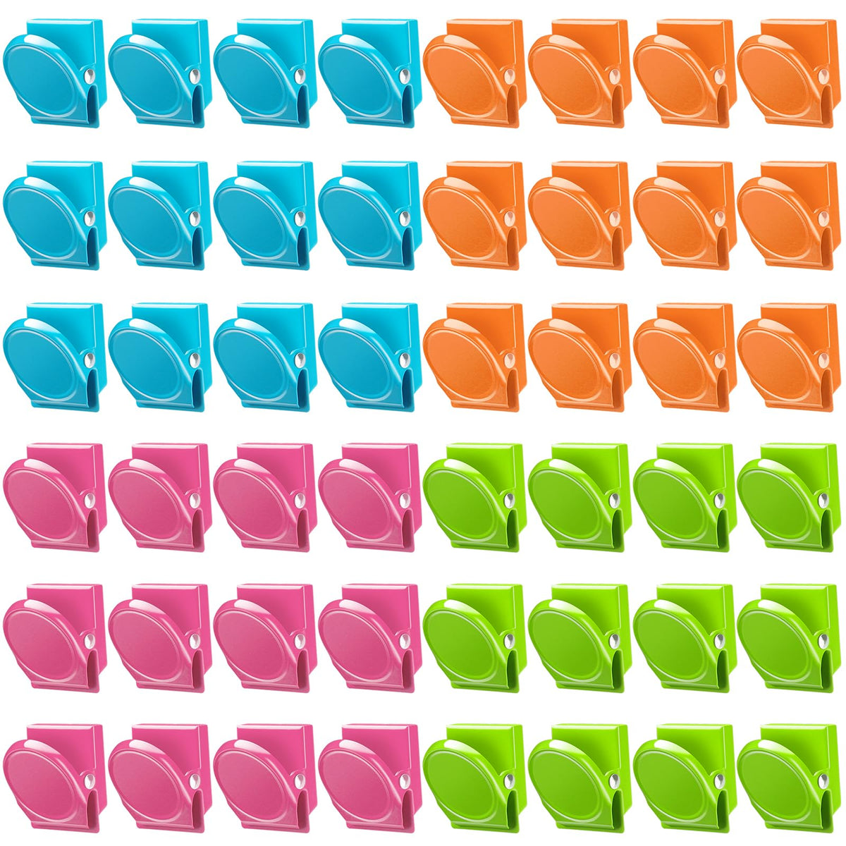 VICNOVA Magnetic Clips, 24 Pieces Magnetic Metal Chip Clips Fridge Magnets Refrigerator Whiteboard Locker Magnets Heavy Duty Clip Classroom Organization Teacher Must Haves School Supplies Accessories