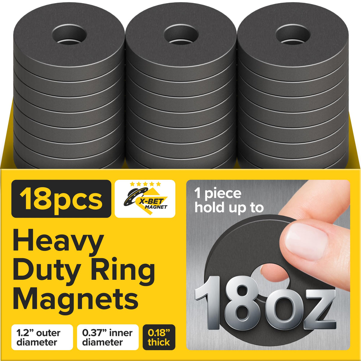 Strong Ceramic Round Adhesive Magnets, 0.7x0.12 (18x3mm), 100 Pcs
