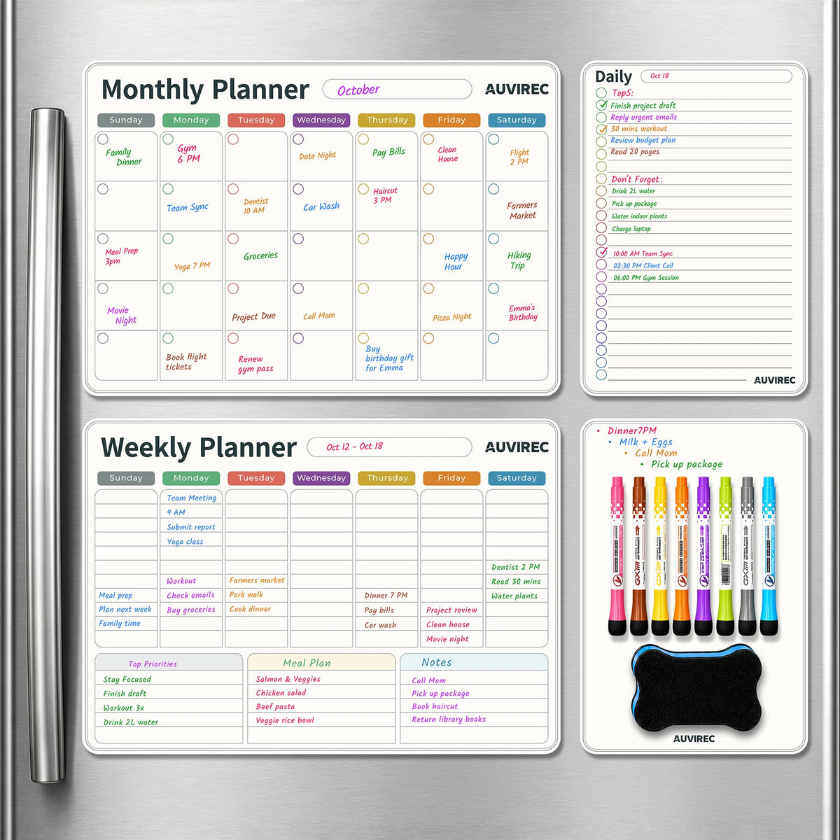 Magnetic Calendar for Refrigerator, Dry Erase Fridge Calendar