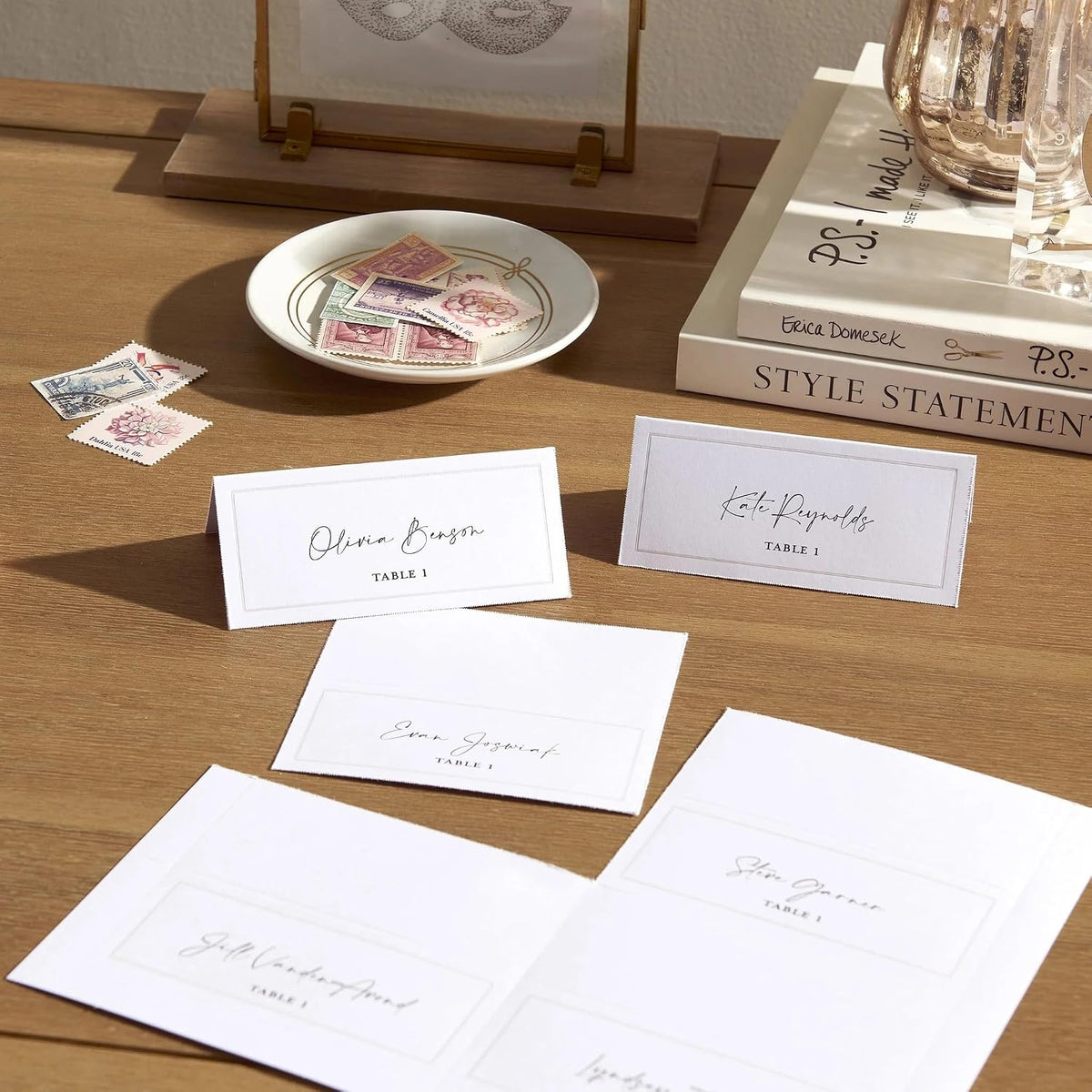 Gartner Studios Printable Place Cards, White Pearl Border, 48 Count