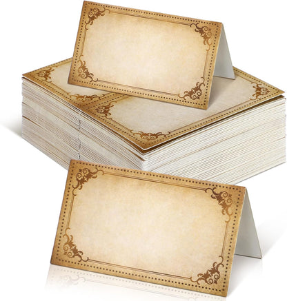 Feifeiya 120 Pack Vintage Place Cards, 3.5x2 Inch Tent Style Seating
