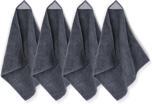 GoClimber 4 Pack Magnetic Microfiber Cleaning Cloth, Dry Erase Erasers Cleaner for Whiteboards, Blackboards, Chalkboards, Glassboards, Home, Office, School, Gray, 10'' x 9.25''