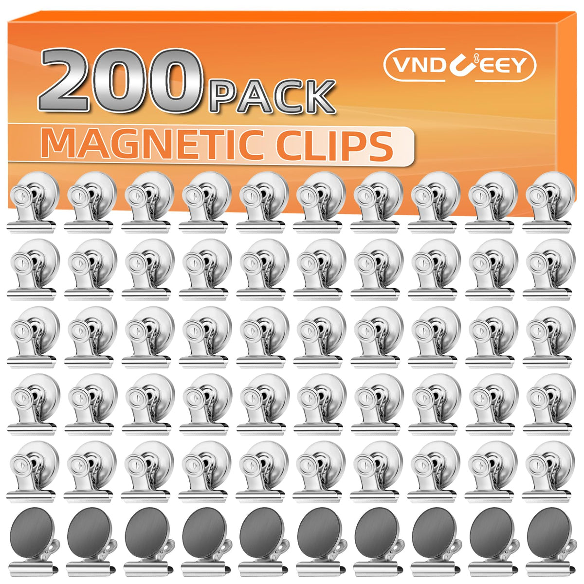 VNDUEEY 20 Pack Fridge Magnets Refrigerator Magnets, Strong Magnetic Clips Heavy Duty, Magnet Clips for Whiteboard, Magnets for Fridge Locker Office Accessories (Silver)