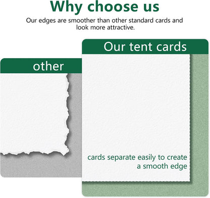 Tent Cards, 2x3.5 Inch, 200 Pack Printable Place Cards for Table Settings