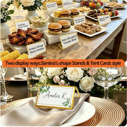 20pcs Food Labels for Party Buffet, 3.5"x2"Acrylic Sign Holder,Place Cards