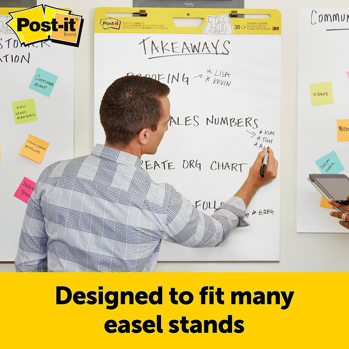 Post-it Super Sticky Wall Easel Pad, 25" x 30", 20 Sheets/Pad, 3 Pads/Pack (559VAD20 3PK)