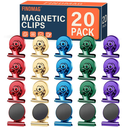 FINDMAG Fridge Magnets, Colorful Magnetic Clips for Fridge Notes, 12 Pack