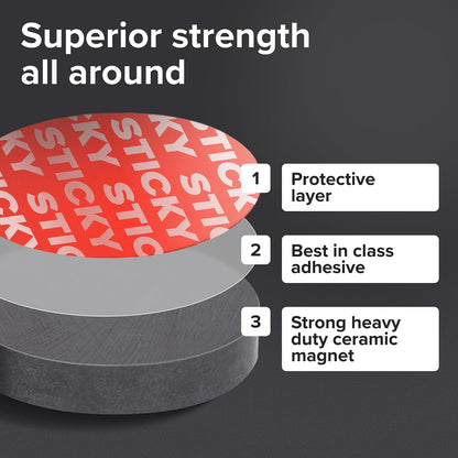 Strong Ceramic Round Adhesive Magnets, 0.7x0.12 (18x3mm), 100 Pcs