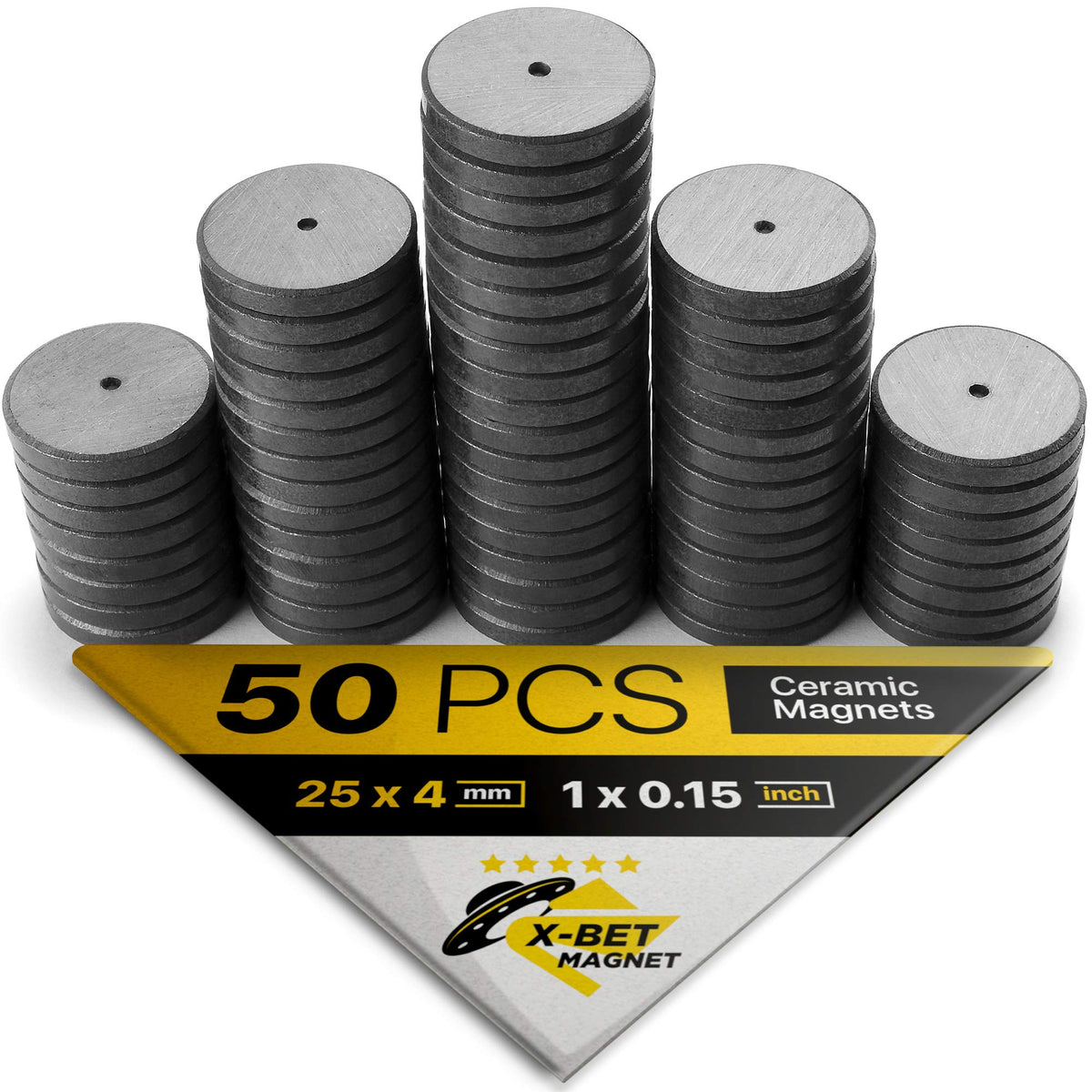 Strong Ceramic Round Adhesive Magnets, 0.7x0.12 (18x3mm), 100 Pcs