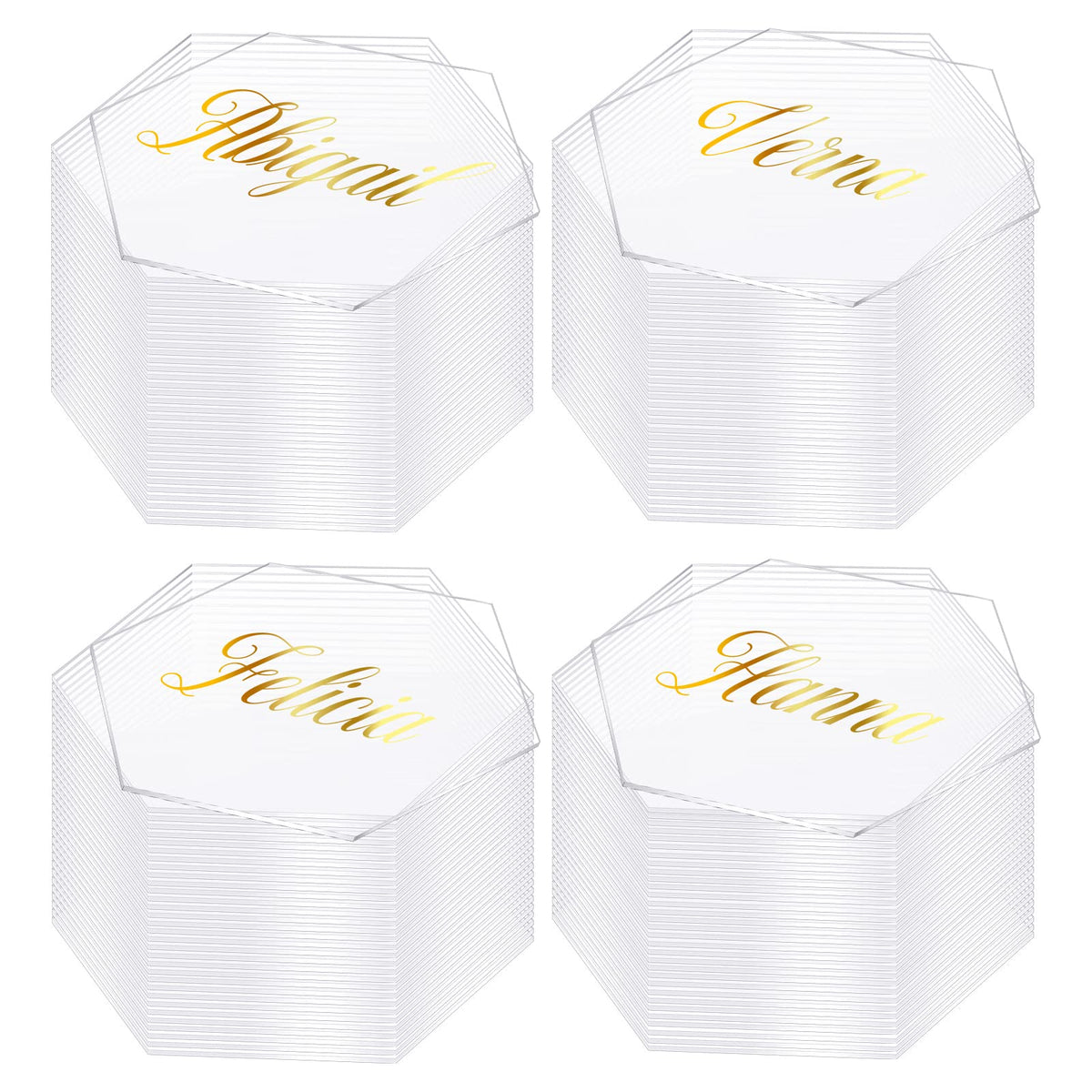 Chunful 120 Pcs Clear Acrylic Place Cards Blank Name,Rectangular Style