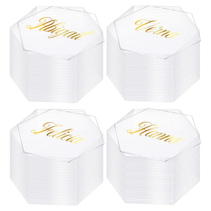 Chunful 120 Pcs Clear Acrylic Place Cards Blank Name,Rectangular Style