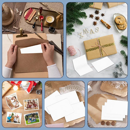 50 Pcs White 4" x 6" Folded Place Card Blank Note Tent Card 110lb/300gsm