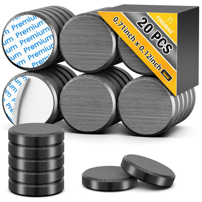 FINDMAG Magnets for Crafts, Magnets with Adhesive Backing, 20 Pack