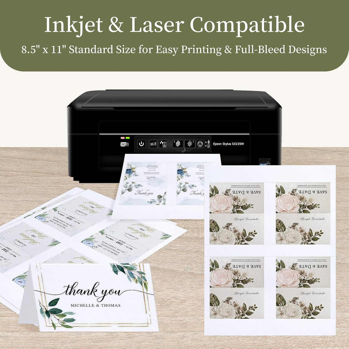 Printable Place Cards 2" x 3.5" 160 Pcs