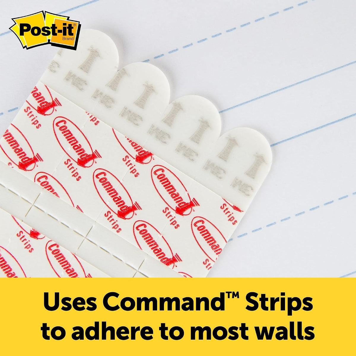 Post-it Easel Pad, 20 x 23 in, White Lined, 2 Pads, With Command Strips