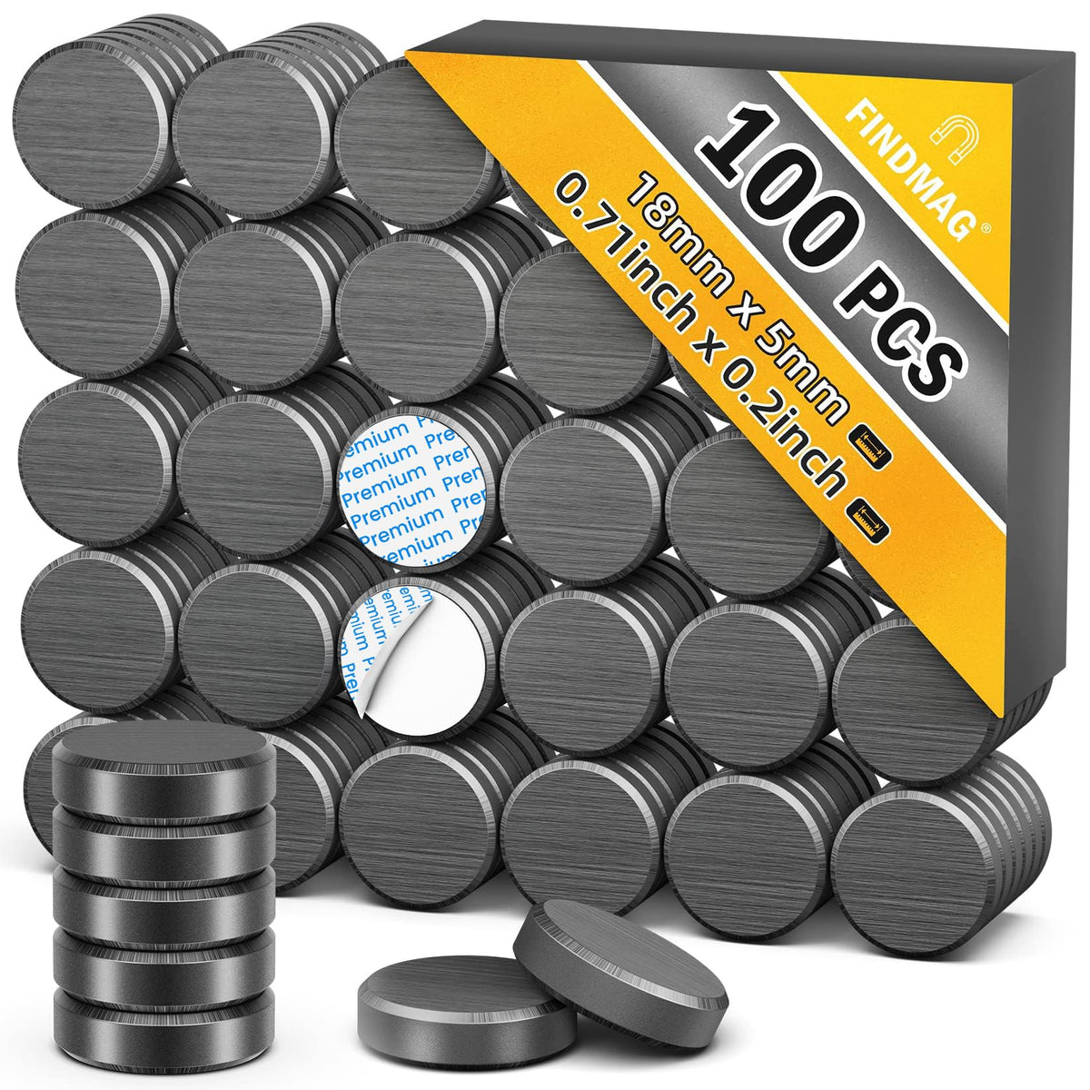 FINDMAG Magnets for Crafts, Magnets with Adhesive Backing, 20 Pack