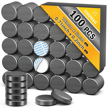 FINDMAG Magnets for Crafts, Magnets with Adhesive Backing, 20 Pack