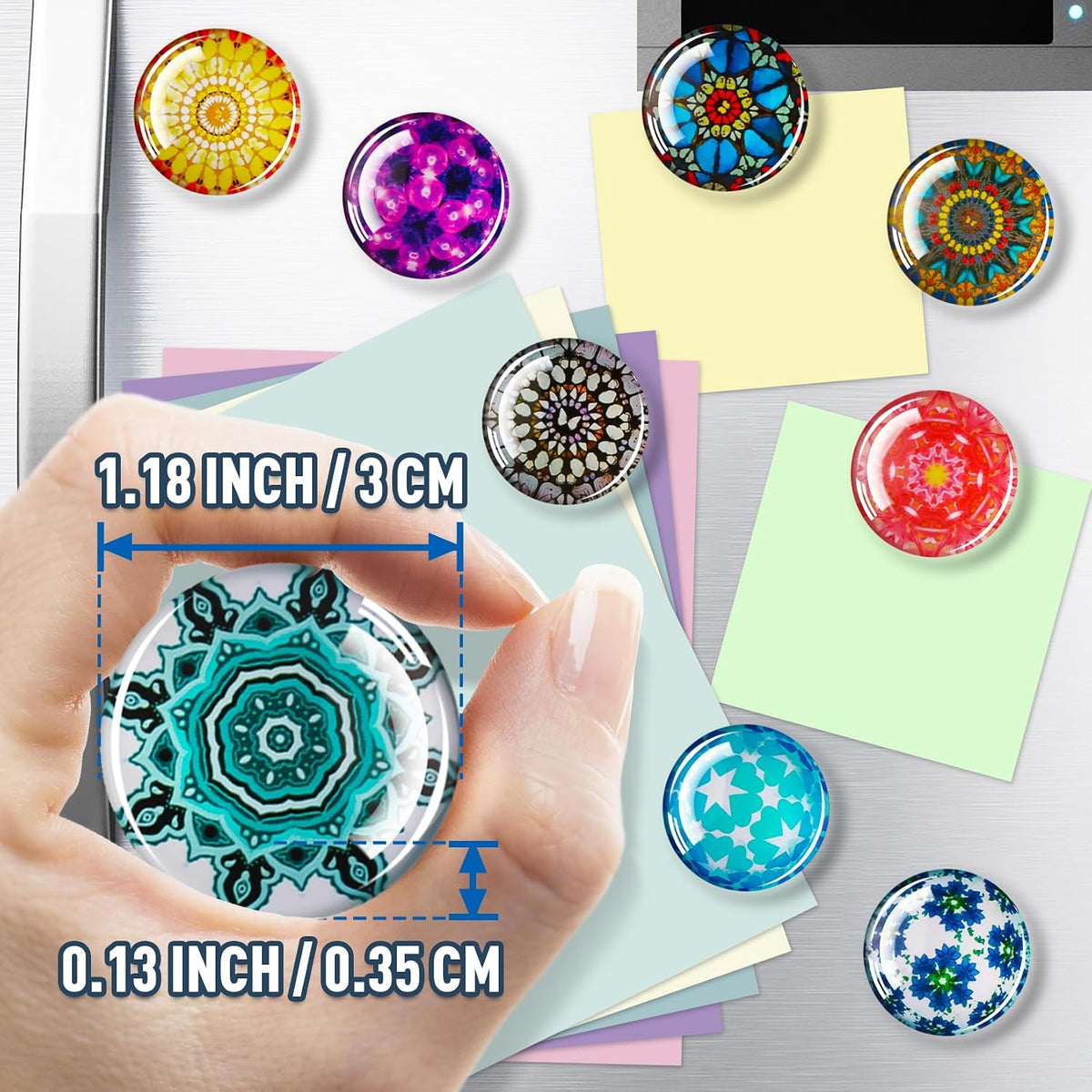 FINDMAG 12 Pack Fridge Magnets, Refrigerator Magnets Decorative for Locker