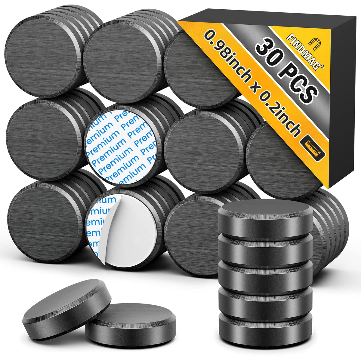 FINDMAG Magnets for Crafts, Magnets with Adhesive Backing, 20 Pack
