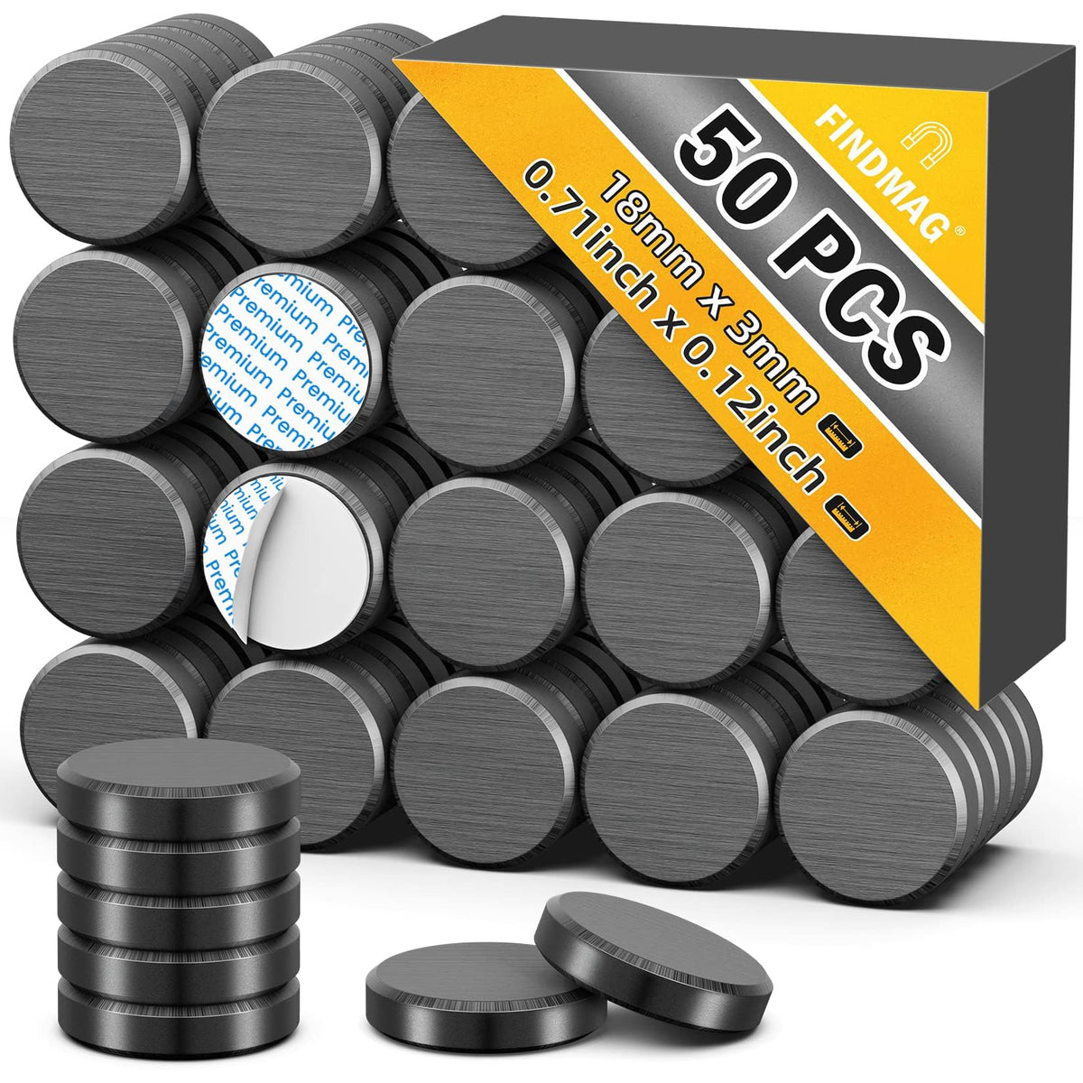FINDMAG Magnets for Crafts, Magnets with Adhesive Backing, 20 Pack