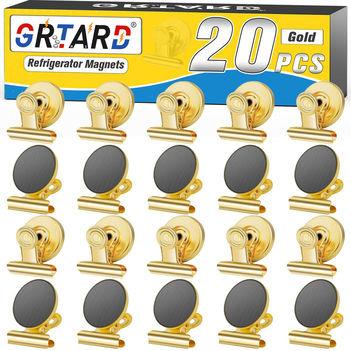 Grtard 12 Pack Magnetic Clips, Fridge Magnets Refrigerator Magnets