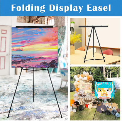 Falling in Art 63 1/2'' Lightweight Aluminum Flip Chart Display Easel Stand