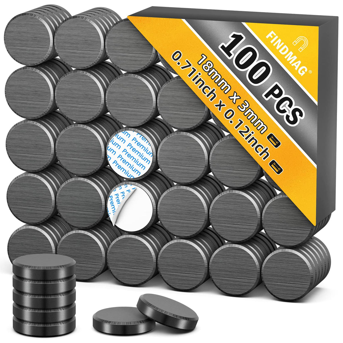 FINDMAG Magnets for Crafts, Magnets with Adhesive Backing, 20 Pack