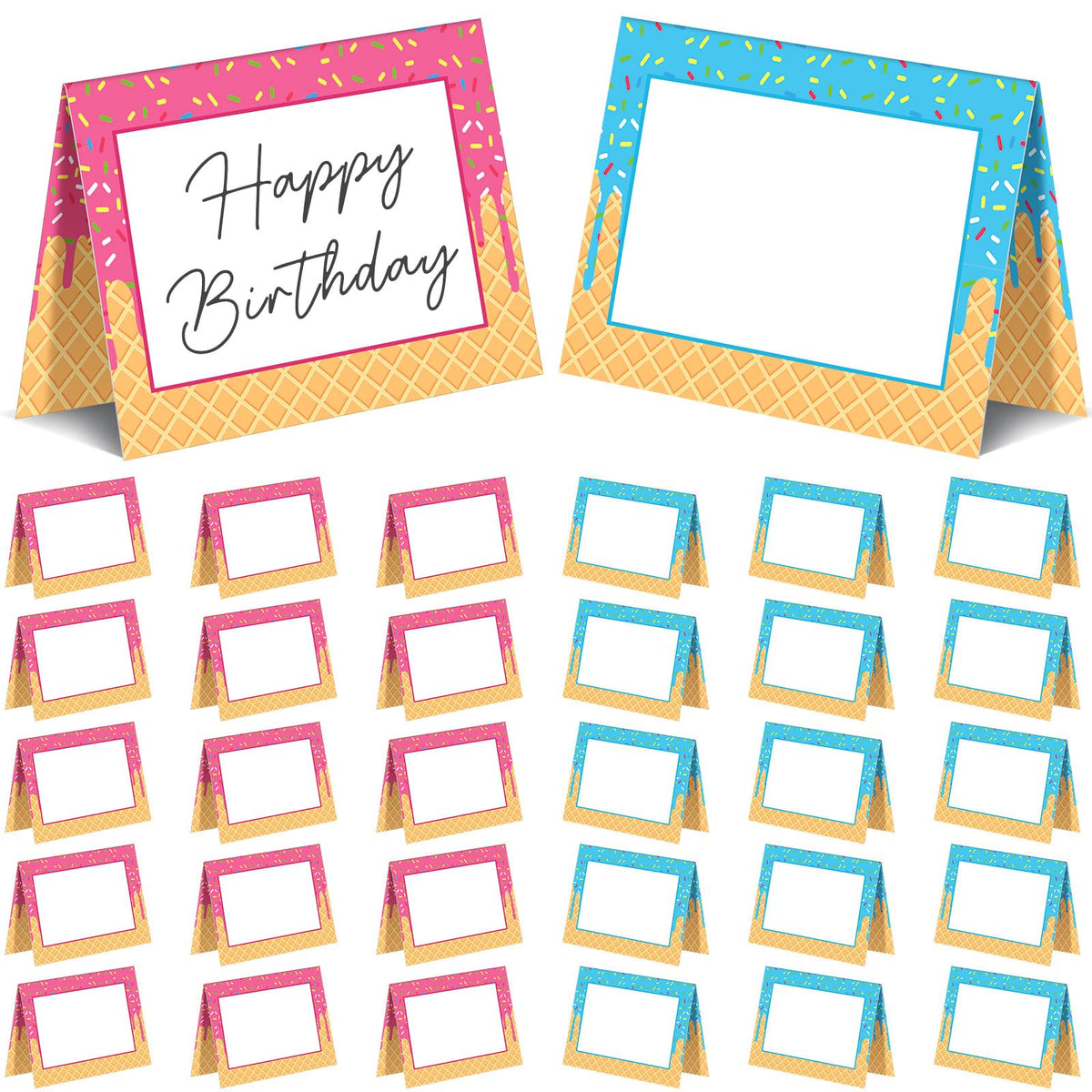 Affrolling 30 Pcs Race Car Table Place Cards Name Cards Fold Name Tents